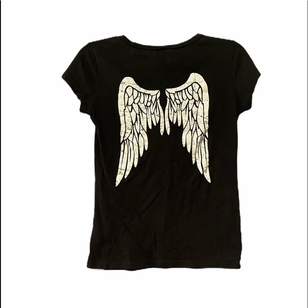 Pink Rose Juniors Black T-Shirt - Picture 2 of 4